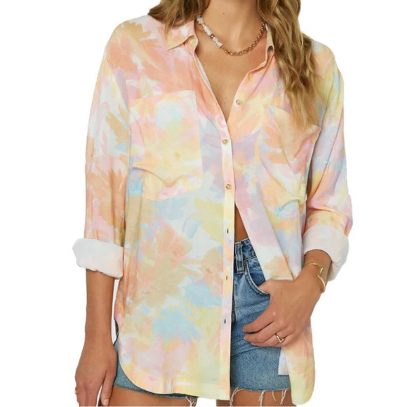 O’Neill women’s button up shirt, floral print NWT - Picture 1 of 9